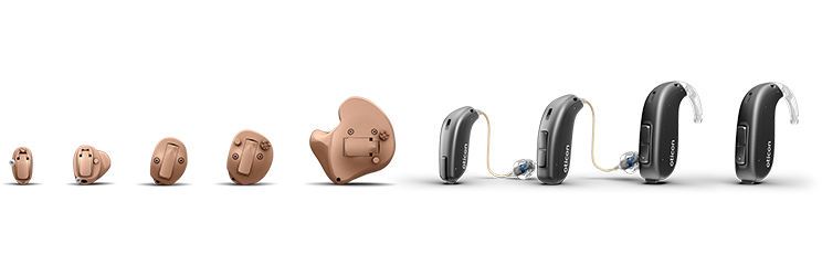 oticon jet hearing aid styles ranging from in-the-ear to behind-the-ear designs