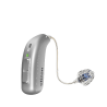 Oticon Jet PX miniRITE R hearing aid with sleek design and external speaker.