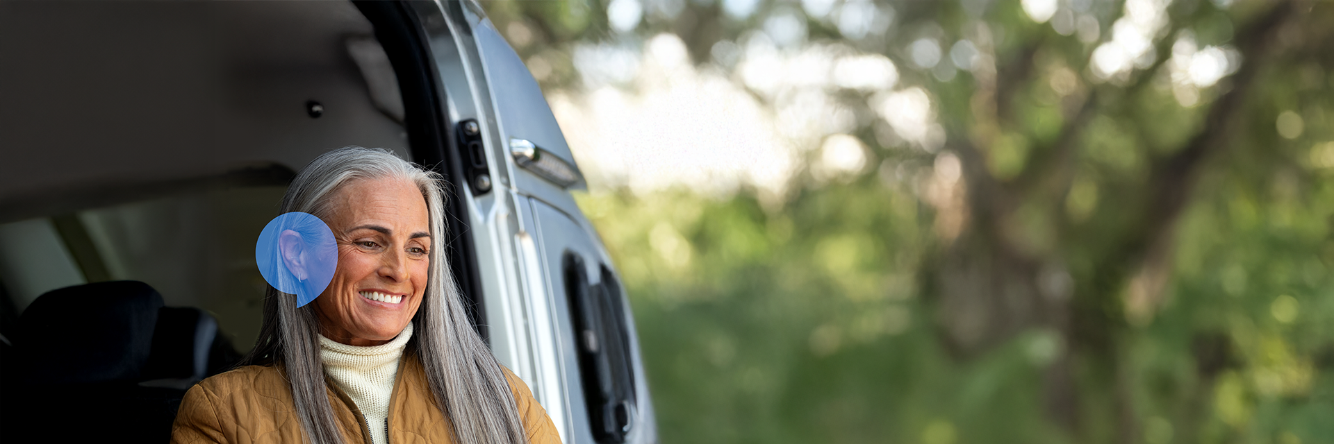 Sitting in front of caravan landscape desktop size