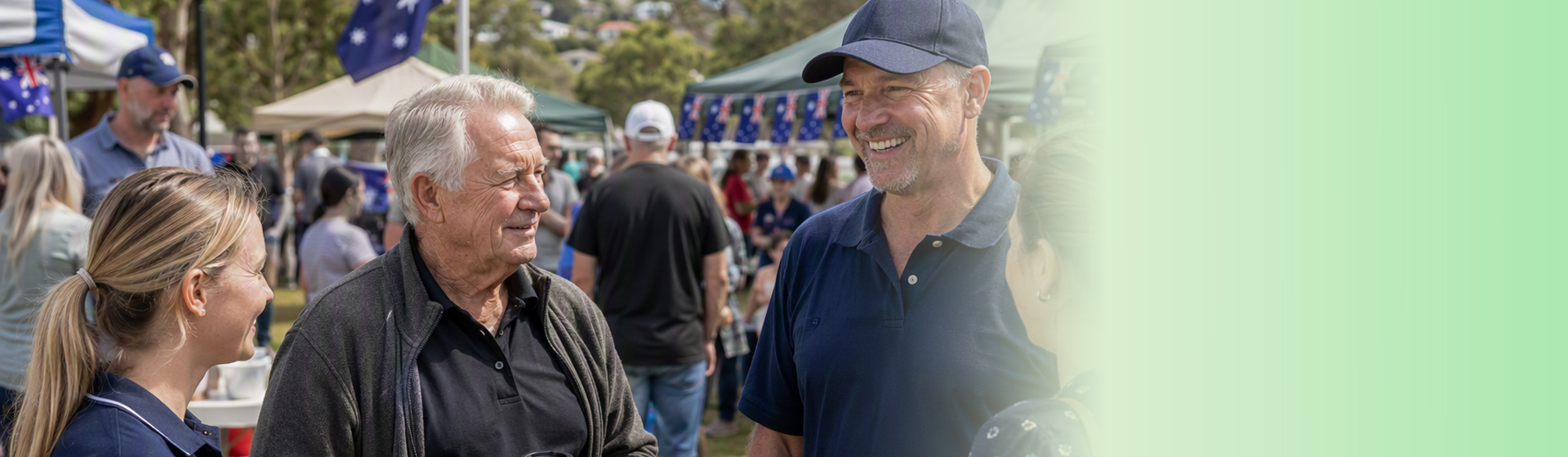 People at an outdoor event similar to a fair