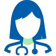 female doctor icon with a stethoscope