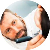 Hearing specialist conducting an ear examination