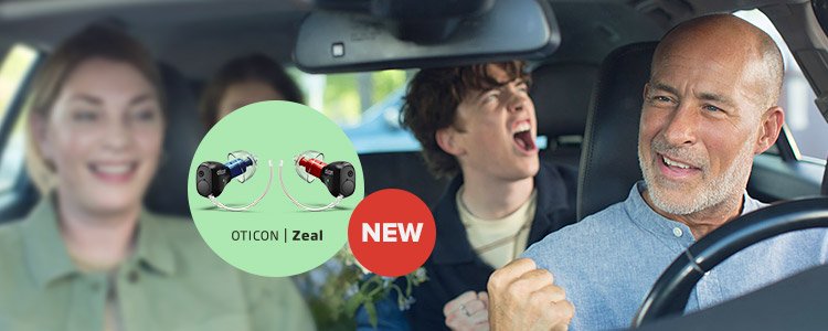 Oticon Zeal hearing aids with discreet design and modern features for enhanced hearing experience.
