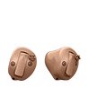 In-the-canal hearing aids with a discreet design tailored to fit partially in the ear canal.
