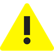 A yellow triangular warning sign features a bold black exclamation mark at its center, symbolizing caution or alert in various contexts. No text is present in the image.