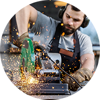 image shows working man