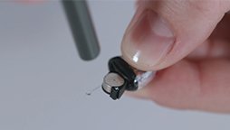 Changing batteries in Oticon Opn invisible in-the-canal hearing aids