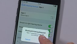 Pairing iPhone with hearing aids for call streaming through Bluetooth settings