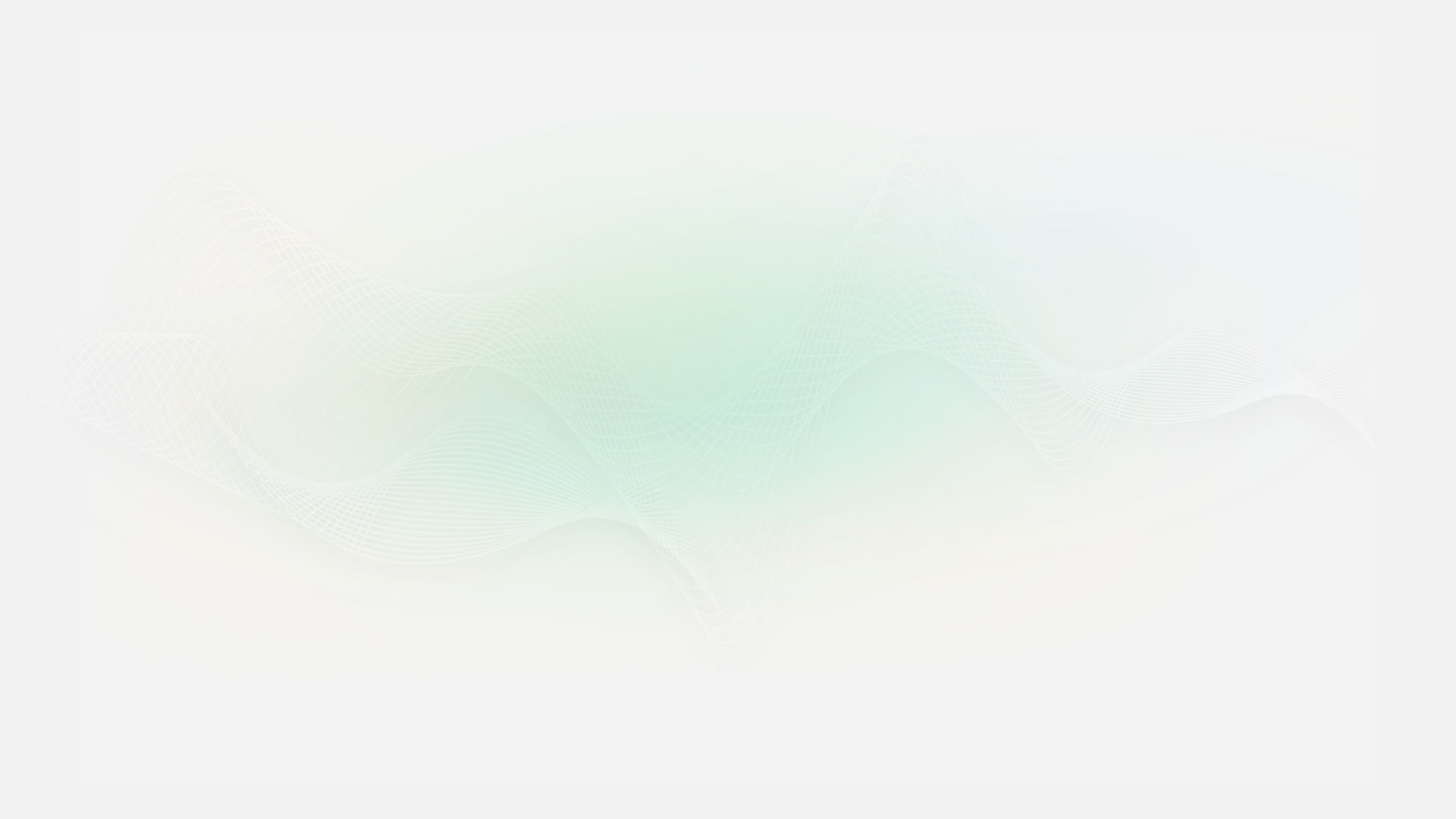 Soft, flowing white lines form wave-like patterns against a gradient background of pale green and white, evoking the concept of sound waves or auditory clarity. No text visible.